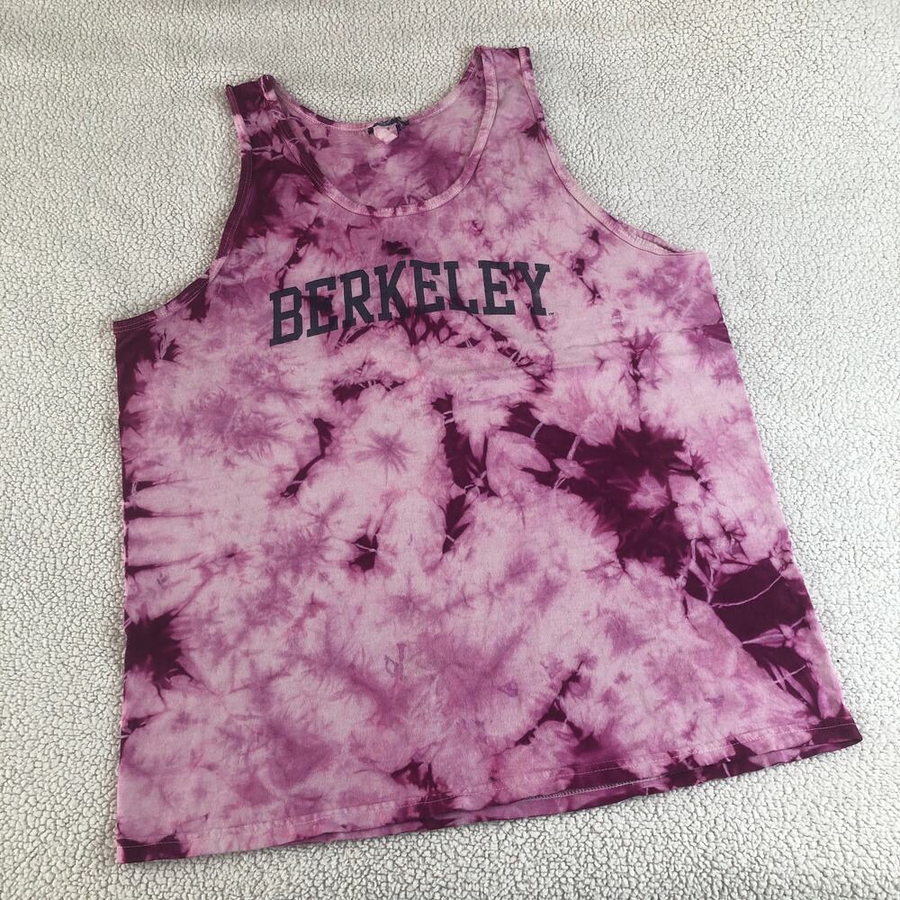 Berkeley reworked hand tie dyed violet purple sleeveless tank top large